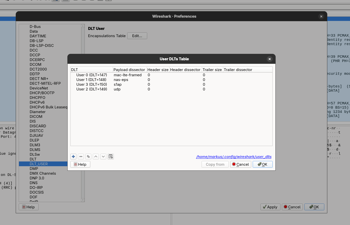 Wireshark DLT_USER configuration